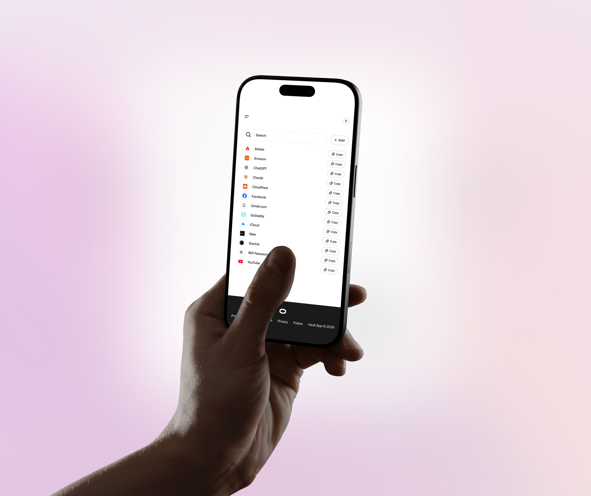 Vault App mobile